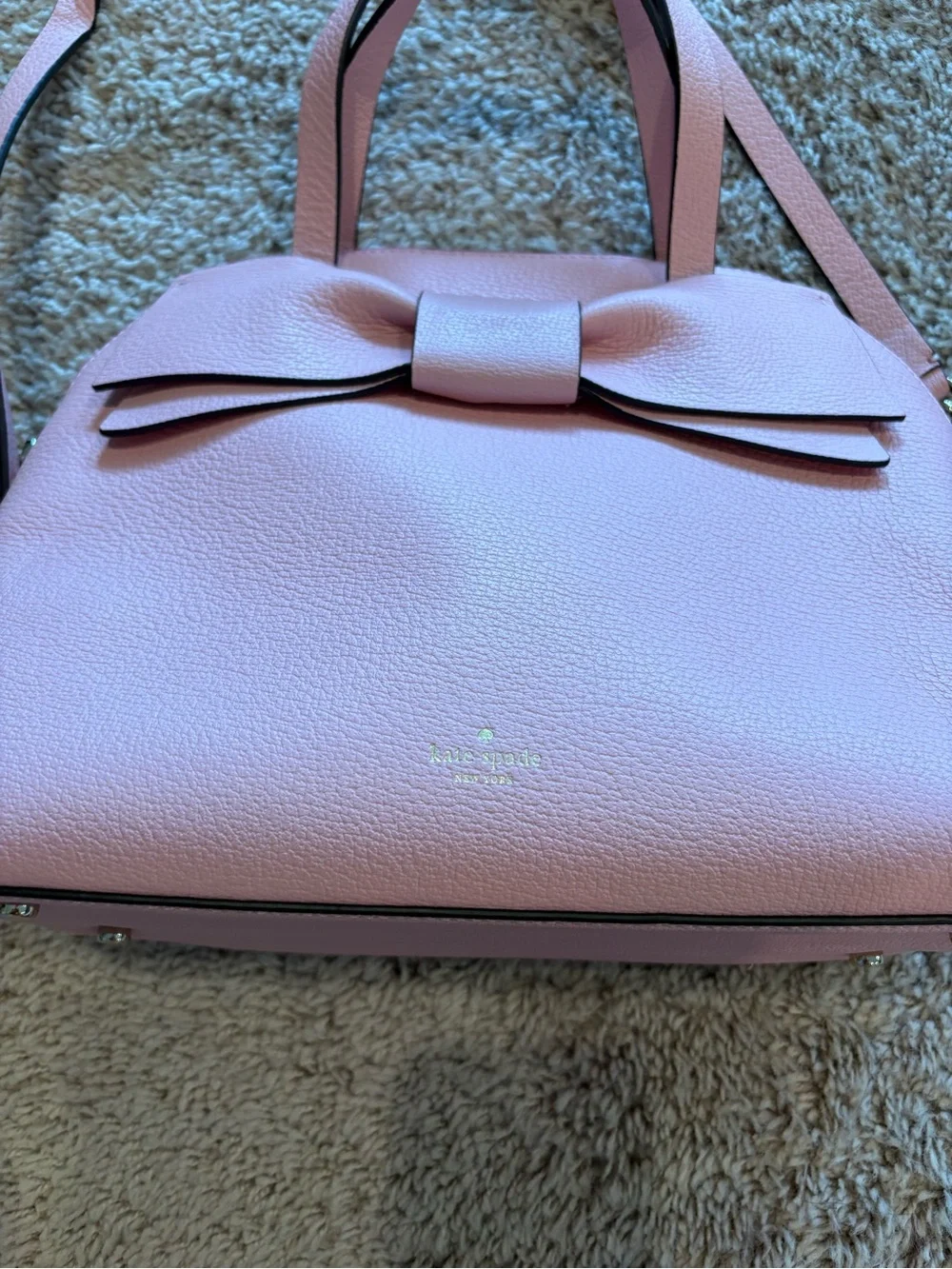 kate spade Pink Bow Dome Satchel with Crossbody Strap
